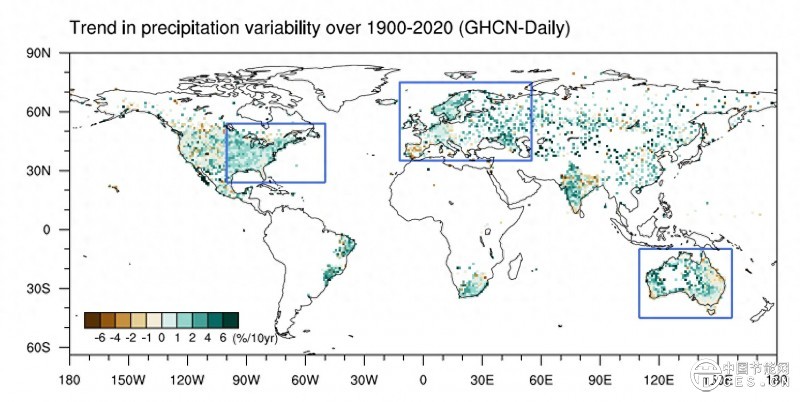 人為溫室氣體排放導致降水更多變