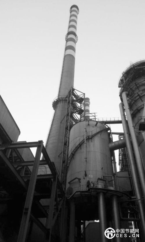 江蘇江陰蘇龍熱電有限公司的煙囪，外圍包圍管道為二期排污改造設(shè)備。中國經(jīng)濟(jì)導(dǎo)報(bào)記者 侯帥/攝