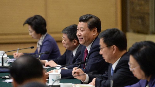 總書記參加十二屆全國人大二次會議上海代表團的審議